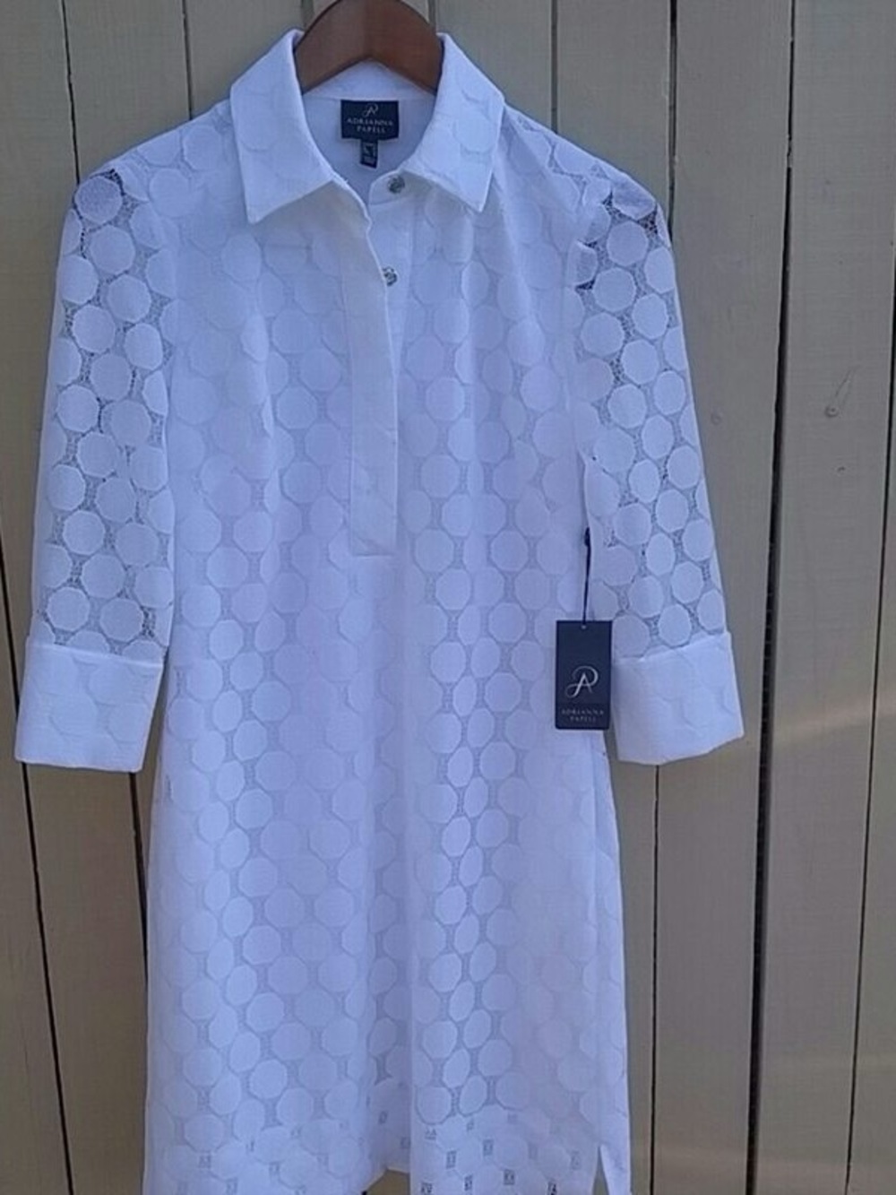 Parker White Eyelet Button-Down Shirt